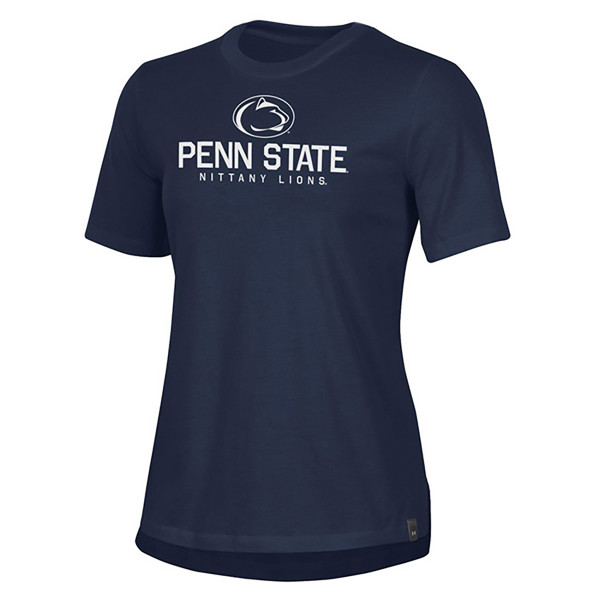 women's navy short sleeve Under Armour shirt with Penn State Nittany Lions